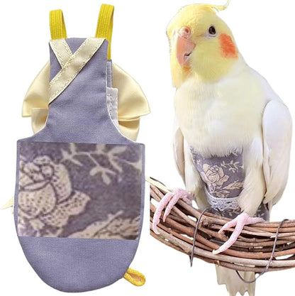 Bird Flight Suits Diapers, Parrot Flight Suits Diapers for Quaker Parakeets Cockatiels Conures Macaw African Grey, Bird Diaper, Parrot Clothes (Grey A,Sulphur-Crested Cockatoo)