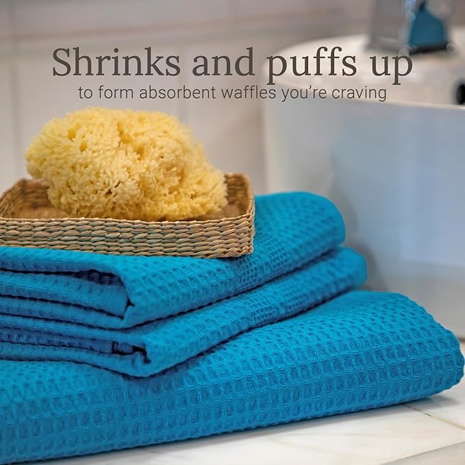 GILDEN TREE Waffle Towels for Bathroom, 100% Cotton Quick Dry Towel, Waffle