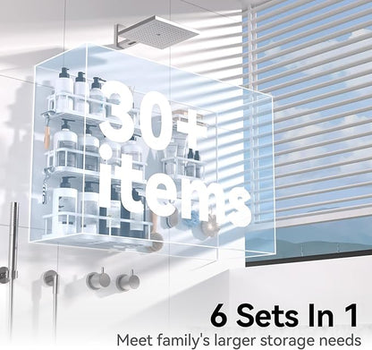 YASONIC Shower Caddy, 6 Pack Large Capacity shower organizer