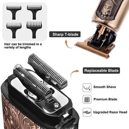 Ufree Foil Shavers Electric Razor for Men, Beard Trimmer Grooming Shaving Kit, Hair Trimmer, Cordless Head Shavers for Bald Men Barber Clippers, Birthday Gifts for Him