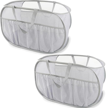 2 Pack Collapsible Laundry Baskets, Upgrade Pop Up Laundry Hamper