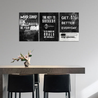 Motivational Wall Decor Success Goal Inspirational Canvas Wall Art for Office Quotes Pictures Motivational Posters Framed Canvas Wall Art Prints Artwork Office Bedroom Gym