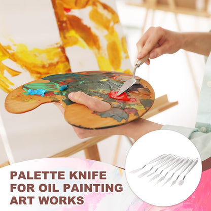 MECCANIXITY 2pcs HM#4 Palette Knives 19mm Width Stainless Steel Spatula Painting Pallet Knife with Stainless Steel Handle for Oil Painting Acrylic Canvas Mixing Spreading