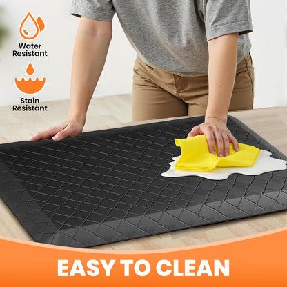 TranquilMoments 4/5 Inch Extra Thick Kitchen Mats for Floor,Non Slip Anti Fatigue Kitchen Rugs,Waterproof Stain Resistant Sink Mat,Cushioned Standing and Comfort Mats for Office (17"x24" Black)