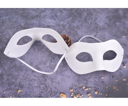 RUSVNO 20 Pieces Paper Mache Art Masks DIY Blank Paintable Paper Mask White Masquerade Masks