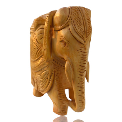 KANASU VALUE STORE Handcrafted Wooden Elephant Statue – Intricately Carved Kadam Wood Figurine – Lucky Vastu Elephant Sculpture – Home & Office Décor Showpiece – Art & Collectible Gift (6 Inches)