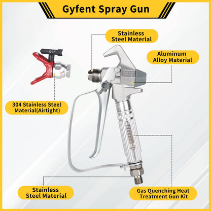 23 Pcs 3600PSI Paint Sprayer Gun Kits,with 50Ft High Pressure Hose,Extension Pole & Spray Tips & Filters &Nozzle Seat etc,Compatible With Graco 390 395 490 495 595 695 795 1095 Airless Sprayer