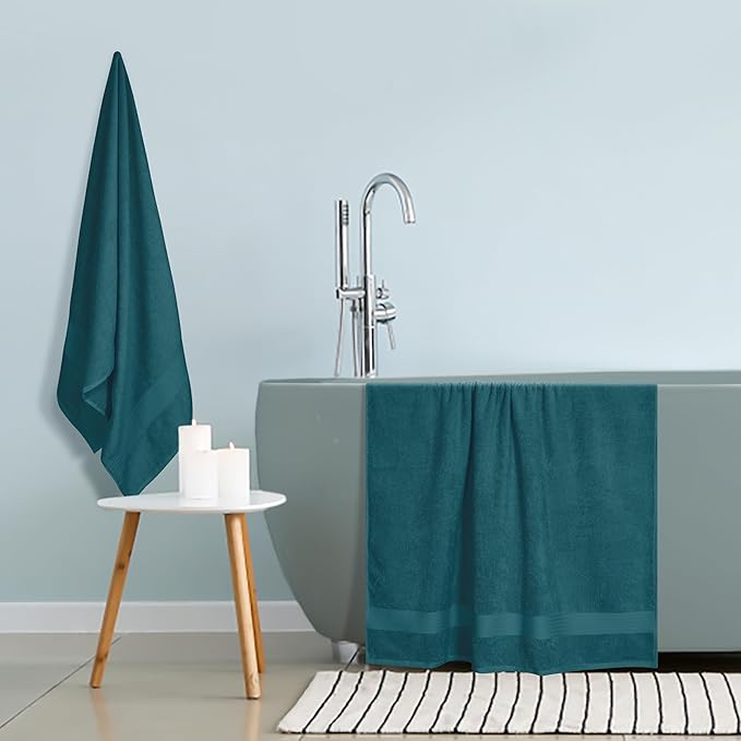GLAMBURG Premium Cotton Oversized 2 Pack Bath Sheet 35x70-100% Pure Cotton