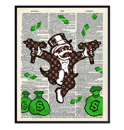 Fashion Urban Street Art Graffiti Wall Art Print Cool Upcycled Dictionary Poster for Home Decor - Room Decorations for Dorm, Office, Teens Bedroom - 8x10 Unframed Photo