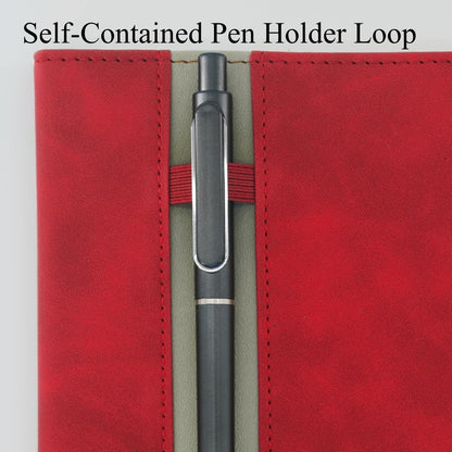 SLFreMint Leather Notebook with Pen and Pen Holder Loop, 240 Pages, 80GSM Paper, College Ruled, Lay Flat, Suitable Journal for Work, Study, Diary and Business, Hardcover Note Book for Both Man and Woman