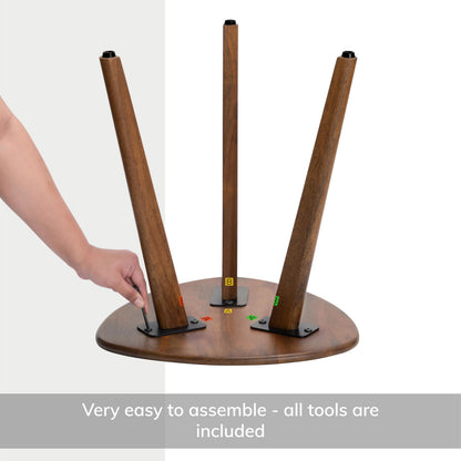 MH London Tri Pin Side Table I Handmade Natural Mango Wood, Naturally Moisture Resistant, Maintenance Free I 16" x 16" x 18" I Wandsworth, Walnut