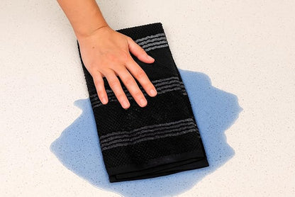 Serafina Home Black Kitchen Hand Dish Towels: Oversized 18" x 28", 100% Cotton