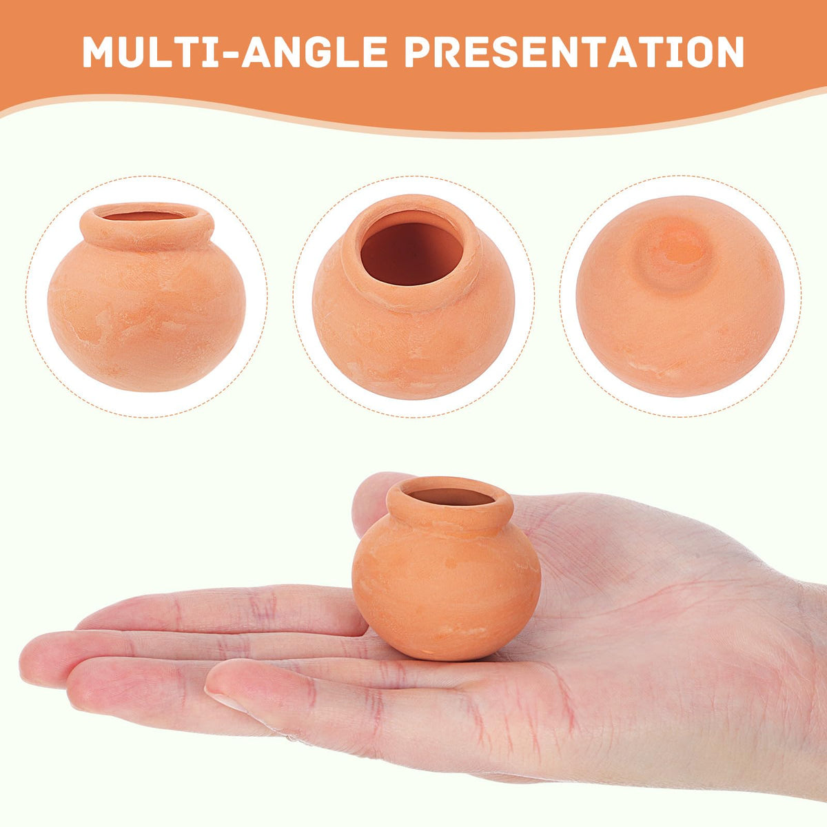 Toddmomy Mini Clay Pots 6Pcs Mini Terracotta Clay Pots Pottery Planter Miniature Flower Containers for Succulent Plants, DIY Garden, Dollhouse and Home Decor