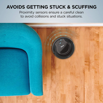 Shark Navigator Robot Vacuum with Bagless 30-Day Capacity Self-Empty Base, Powerful Suction, SmartPath Navigation, Self-Cleaning Brushroll, for Carpets & Hard Floors, White, AV2110S