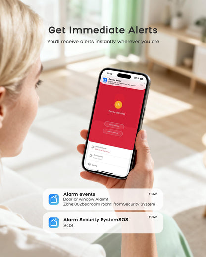 Clouree Alarm System for Home Security, Wireless Alarm System 20 Piece Kit with Phone APP Alert Alarm Siren Door Window Sensor Motion Sensor Compatible with Alexa No Contract Ideal for Home, Apartment