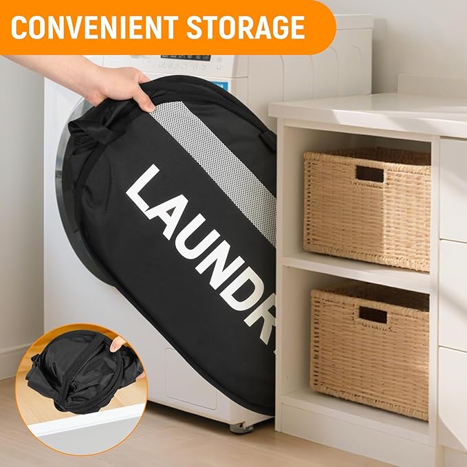 Collapsible Laundry Baskets, Tear-proof Dirty Clothes Hampers