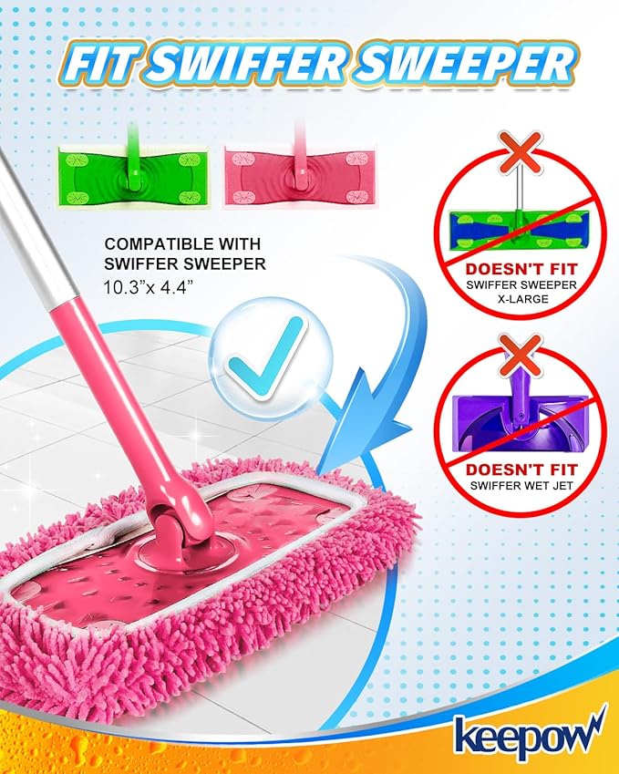 Reusable Microfiber Mop Pads Compatible