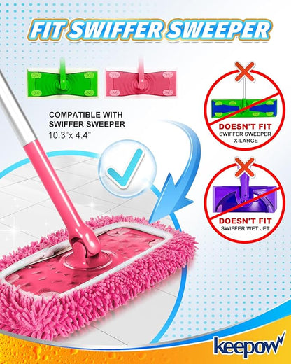 Reusable Microfiber Mop Pads Compatible