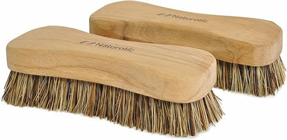 All-Natural Wooden Scrub Brush Set | Wooden Handle | Palmyra Bristle Brush