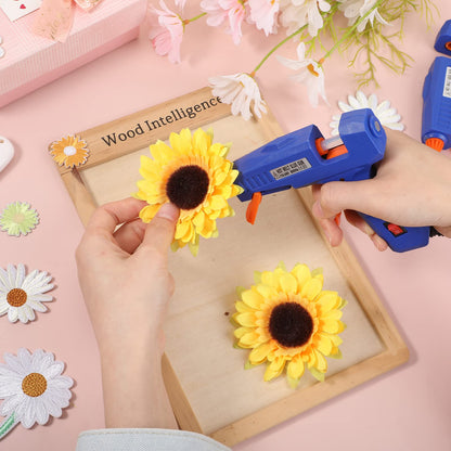 3 Pieces Glue Gun with 15 Glue Sticks, Hot Glue Sticks Mini Hot Glue Gun Kit Fast Preheating Craft Glue Guns for DIY Arts Home School Holiday Decoration, 30W, Blue/Orange/Pink