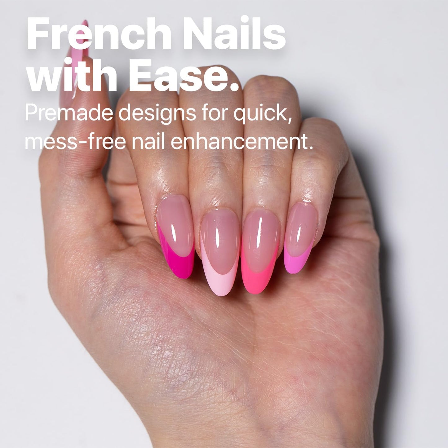 SXC Cosmetics French Tip Press On Nails - Skin Tone Nude and Color Series, Short Coffin X-Pro Tips Starter Kit ST119KIT