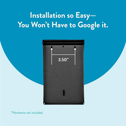 Architectural Mailboxes Modern Heritage Wall Mount Mailbox, Black, Small | Galvanized steel build for outside with weather-resistant outdoor construction and a rust-resistant powder-coat finish.