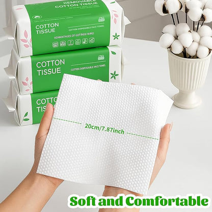 Disposable Face Towels 100 Count, Biodegradable Facial Towels