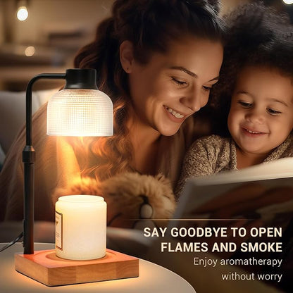 KLL Candle Warmer Lamp with Timer: M Birthday Gift for Women - House Warming Gift New Home Decor, Dimmable Wax Melt Warmer for Jar Candles with 2 Bulbs - Brown