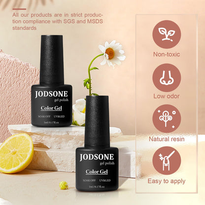 JODSONE Gel Nail Polish Kit with U V Light 32 Colors Gel Polish Nail + 4 Functional Adhesive Bottles Kit Soak Off Manicure Tools Gifts for Women