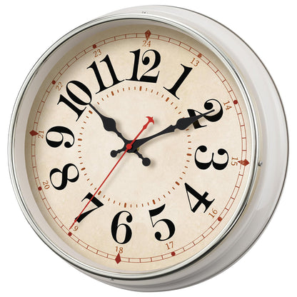 HYJOOY Wall Clock Metal 12.4" Retro Vintage Wall Clocks Countryside Style Silent Non Ticking Easy to Read for Living Room, Kitchen, Bedroom, Office, Bar(12.4" Beige)