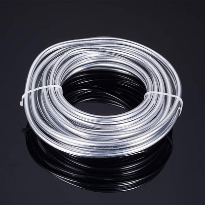 BENECREAT 3 Gauge(6mm) Silver Aluminum Wire 23 Feet Bendable Metal Sculpting Wire for Bonsai Trees, Floral, Skeleton Making, Home Decors and Other Arts Crafts Making