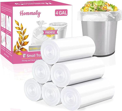 4 Gallon 180pcs Small Clear Trash Bags Strong Clear Garbage Bags, Bathroom