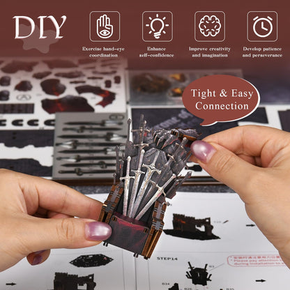 CCCDF Book Nook Kit - DIY Miniature House Dollhouse Kit for Beginners, Adults and Teens, Booknook Tiny House Bookshelf Decor, Gifts for Family, Friends (Throne of Blades)