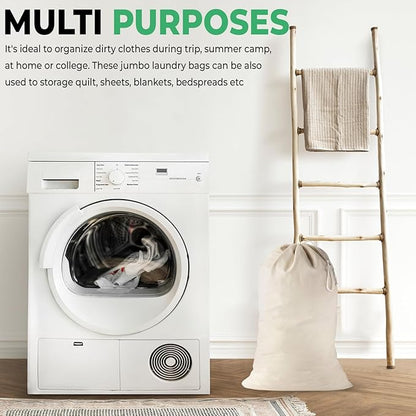 Large Cotton Laundry Bags 24x36 Inch