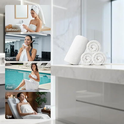 REDKISS 4 Pack Premium Bath Towels, Plush Coral Fleece Towels