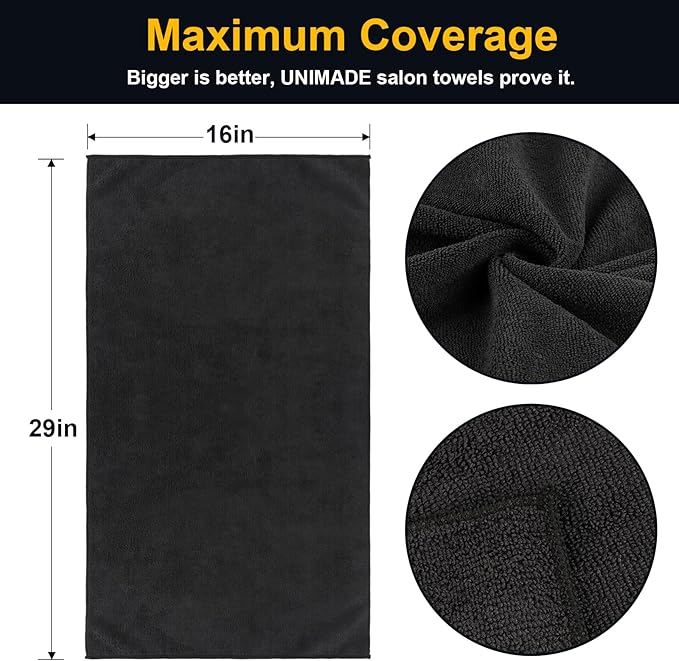 Salon Towels 48 Pack, Microfiber Barber Towel Bulk, Fast Drying Hair Towels