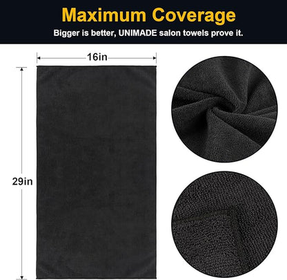 Salon Towels 24 Pack, Microfiber Barber Towels Bulk, Hair-Drying Cloth Super