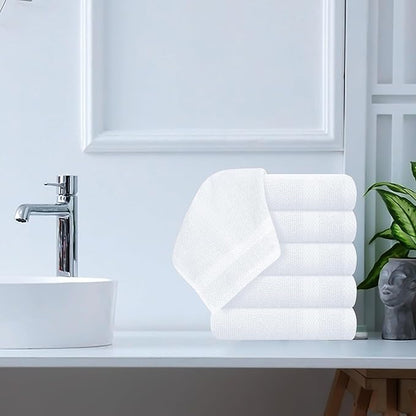 GLAMBURG Ultra Soft 12-Piece Washcloths Set 13x13-100% Ringspun Cotton