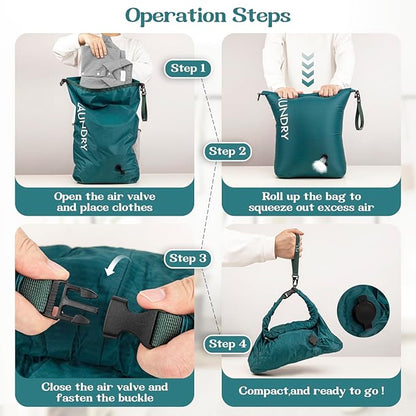Travel Laundry Bag, Vacuum Compression Dirty Clothes Travel Bag, Waterproof