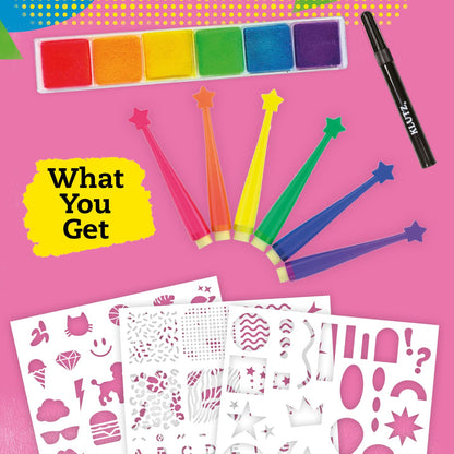 Klutz Neon Stencil Art Craft Kit, Medium