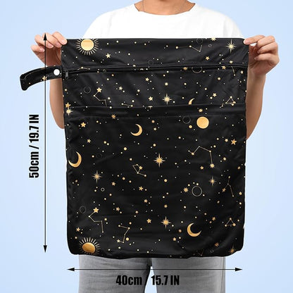2pcs Travel Waterproof Laundry Bag, Cloth Diaper Wet Dry Bags