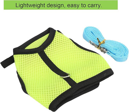 Small Dog Harness, Mesh Cloth Puppy Harness for Rabbits for Small Pets for Guinea Pigs(M, green)