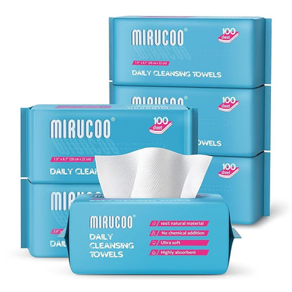 100 Sheet Daily Cleansing Towels Ultra Soft Dry Wipes