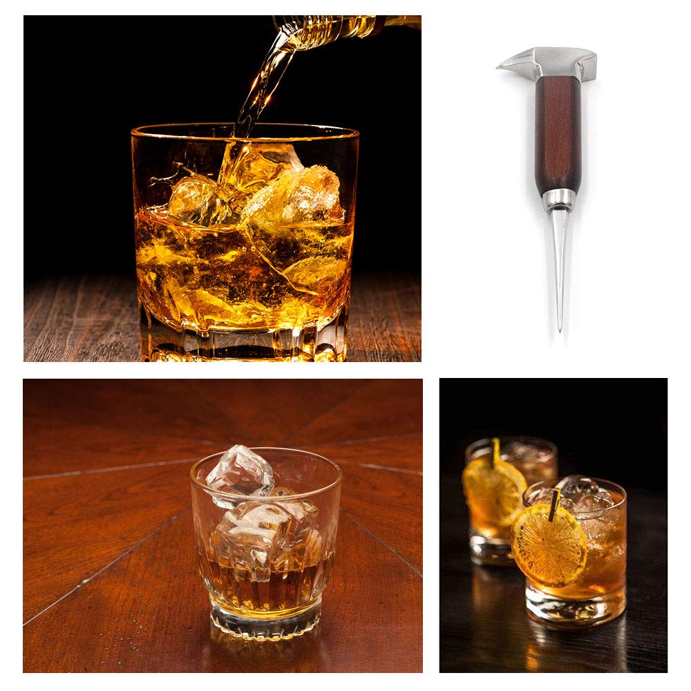 Ice Pick Stainless Steel, Ice Picks for Breaking Ice, Napkin Holder for Table, Metal and Wood Napkin Holder, Standing Napkin Holders for Paper Napkins