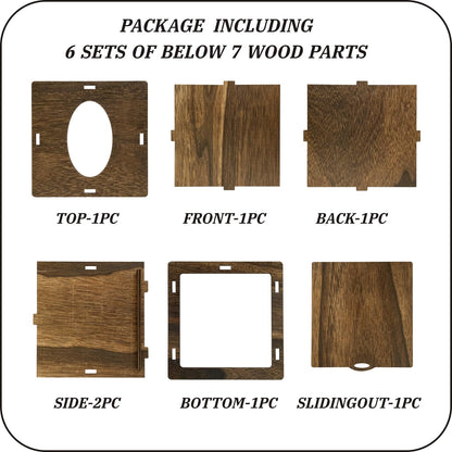 6 Pack Square Tissue Box Cover (6 x 6 x 6 inches) Rustic Wood Tissue Box Holder with Slidingout Bottom Wooden Tissue Box Cover Cube for Tabletop Stands Bathroom Bedroom Dinner Table