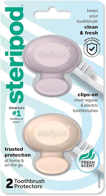 Steripod Clip-On Toothbrush Protector, Keeps Fresh and Clean, Fits Most Manual