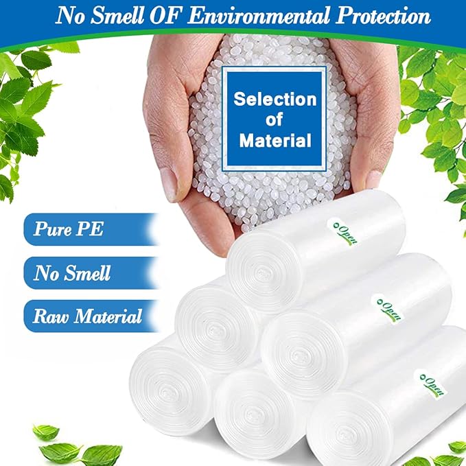 3 gallon Clear trash can liners, Small clear Garbage Bags 300, Extra Strong 2.6