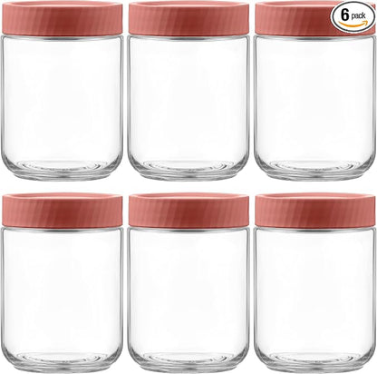 Danmu 16 oz Overnight Oats Containers with Lids,Meal Prep Containers 6 Pack,Mason Jars 16 oz with Lids for Snack,Overnight Oats,Yogurt,Parfait,Soup,Smoothies,Salad 100% Leak-proof Dishwasher Safe