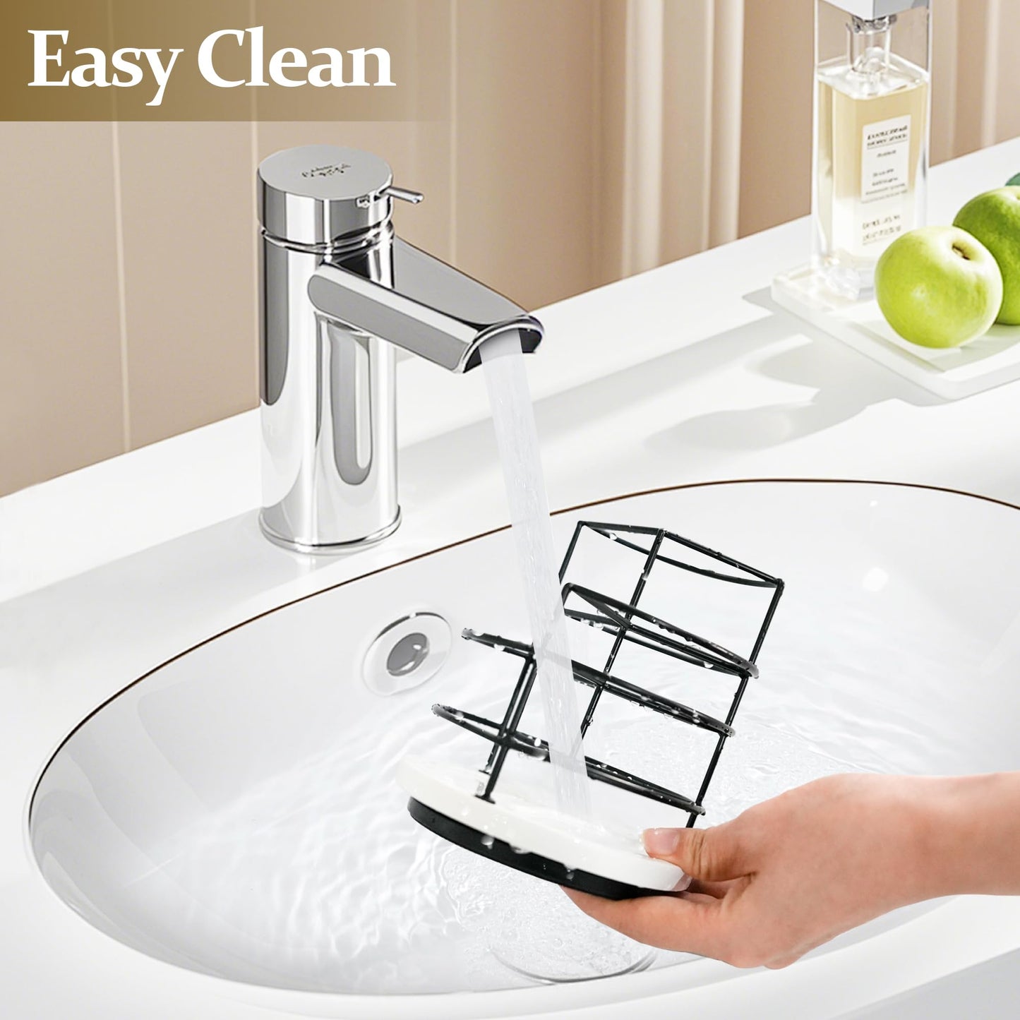 Rotating Standing Napkin Dispenser with Salt and Pepper Shakers+360° Rotation Toothbrush Holder with Marble Base