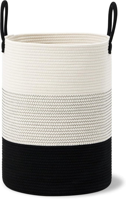 VIPOSCO Large Laundry Hamper, Tall Woven Rope Storage Basket